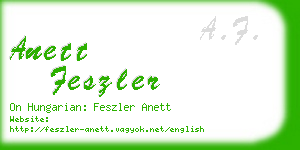 anett feszler business card